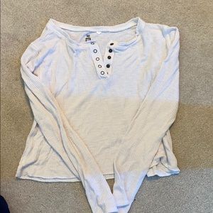 pacsun cropped henley long sleeve
